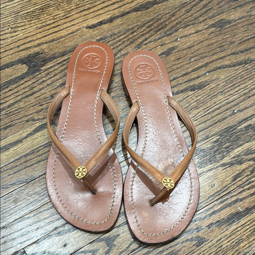Tory Burch Leather Flip Flops